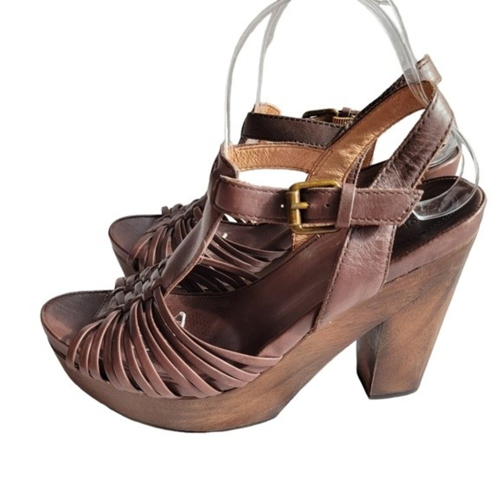 Corso Como Hiho Leather Platform Sandals, Sz 7.5, Brown, Excellent Condition EUC - Picture 5 of 14